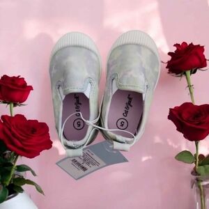 Kids Green Camo Slip-On Shoes